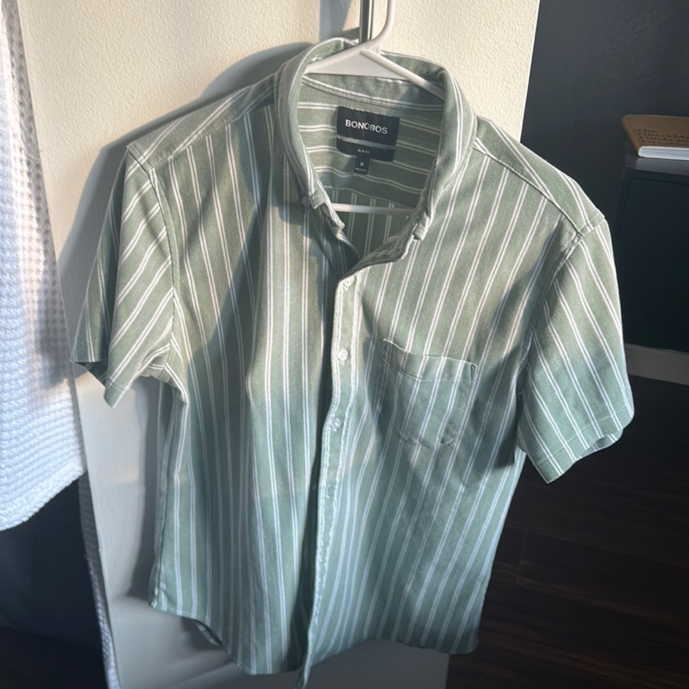 Bonobos Green Striped Shirt
